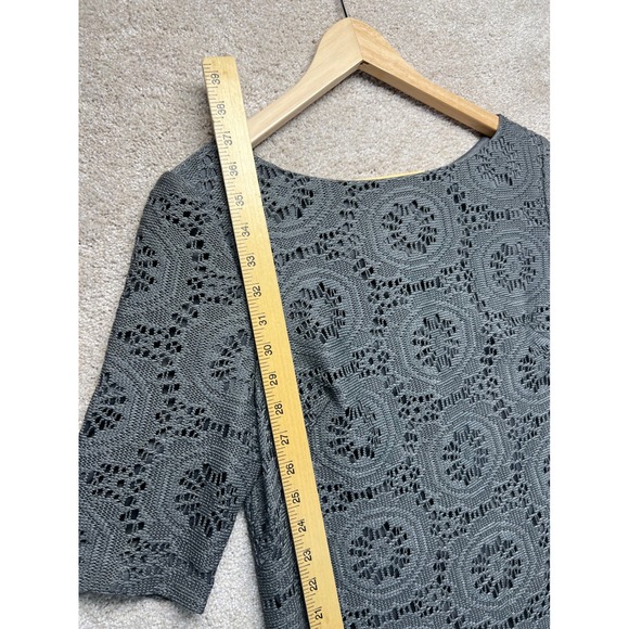 Adrianna Papell Gray Lace Cocktail Dress Party Career Size 12 Crochet Career - Picture 8 of 13